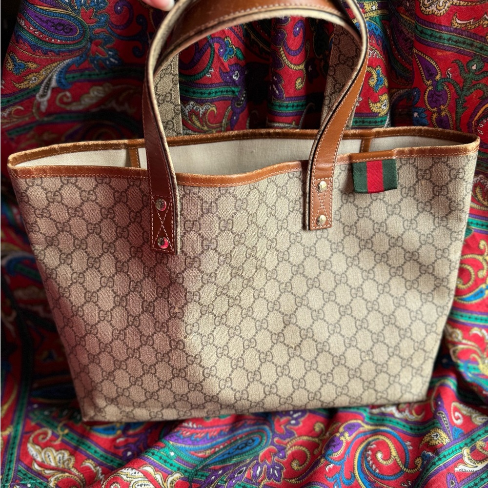 Gucci Brown Monogram Tote Bag